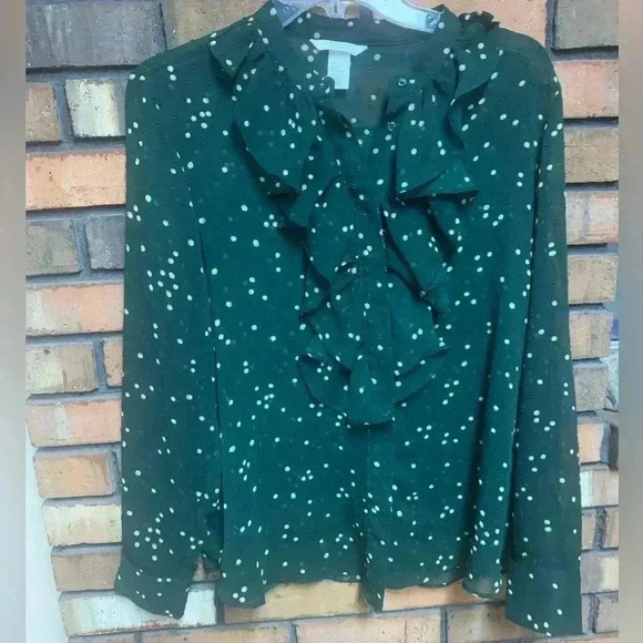 H&M Tops - H&M Women’s Ruffled Polka Dot Blouse